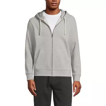 Толстовка с длинными рукавами и молнией во всю длину Lands' End Tall Serious Sweats, цвет Gray Heather