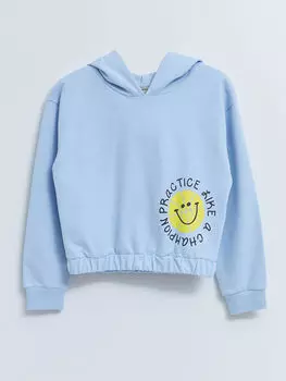 Толстовка с длинными рукавами и принтом для девочек с капюшоном LCW Kids