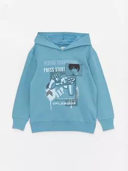 Толстовка с длинными рукавами и принтом для мальчиков LCW Kids, сизый