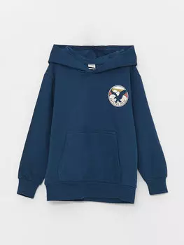 Толстовка с длинными рукавами и принтом для мальчиков LCW Kids, темное масло