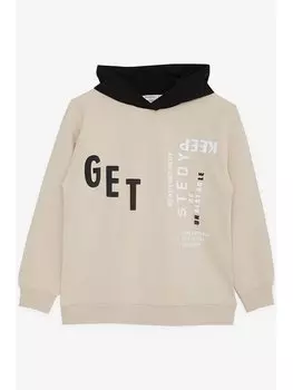 Толстовка с длинными рукавами и принтом для маленьких мальчиков Breeze, бежевый