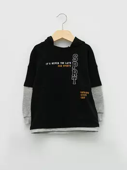 Толстовка с длинными рукавами и принтом для маленьких мальчиков LCW baby, новый черный