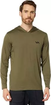 Толстовка с длинными рукавами и пуловером Sport Vent RVCA, цвет Olive