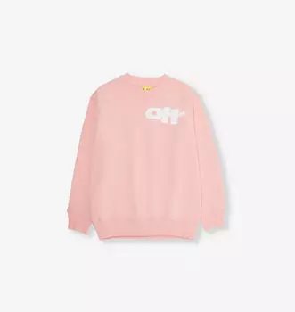 Толстовка с длинными рукавами из хлопкового трикотажа с рисунком Type для детей от 4 до 12 лет Off-White C/O Virgil Abloh, белый