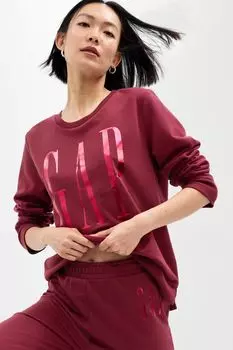 Толстовка с длинными рукавами круглым вырезом и логотипом Gap, красный