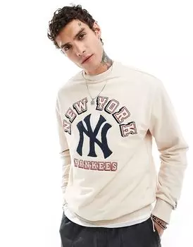 Толстовка с длинными рукавами NY Yankees кремового цвета New Era
