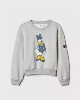 Толстовка с длинными рукавами, принтом «Ромашка» и логотипом Gap, серый