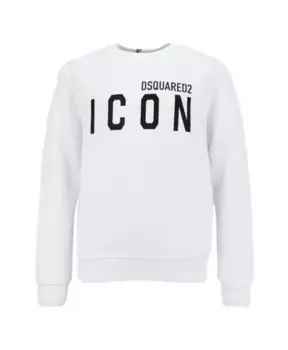 Толстовка с длинными рукавами с декоративным принтом и вышивкой Dsquared2, белый