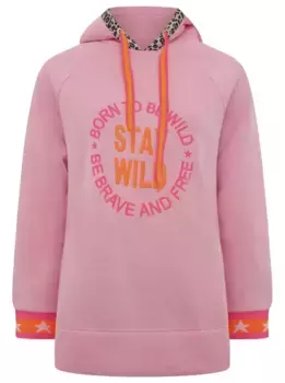 Толстовка с двумя сердечками, принт спереди, детальный капюшон Zwillingsherz, розовый