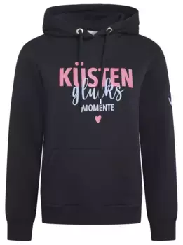 Толстовка с двумя сердечками, с капюшоном, принтом спереди, толстовка с капюшоном Zwillingsherz, цвет морской волны