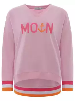 Толстовка с двумя сердечками, V-образный вырез, принт спереди, крой кефаль Zwillingsherz, розовый