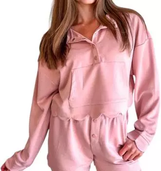 Толстовка с фестончатым краем цвета пыльной розы MABLE, цвет dusty rose