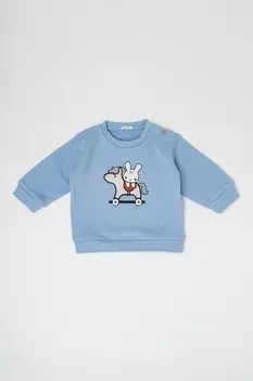 Толстовка с фигурным узором United Colors Of Benetton, синий