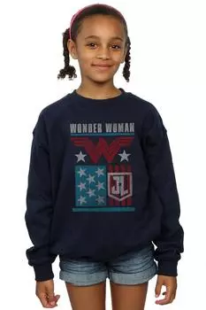Толстовка с флагом «Лиги справедливости» из фильма «Чудо-женщина» DC Comics, темно-синий