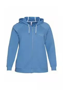 Толстовка с флоковым принтом и боковыми карманами sheego, цвет Jeansblau
