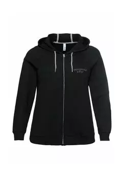 Толстовка с флоковым принтом и боковыми карманами sheego, черный