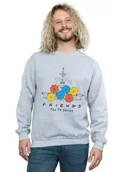 Толстовка с фонтаном и зонтиками Friends, серый