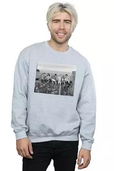 Толстовка с фото строительства Friends, серый