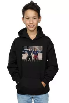 Толстовка с фотографией сестер из сериала «Супергёрл» DC Comics, черный