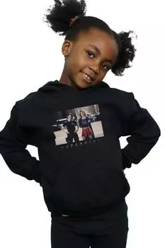 Толстовка с фотографией сестер из сериала «Супергёрл» DC Comics, черный