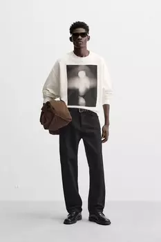 Толстовка с фотографией ZARA, белый