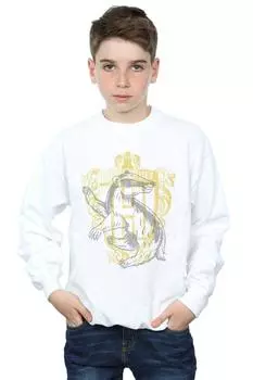 Толстовка с гербом «Хаффлпафф Барсук» Harry Potter, белый