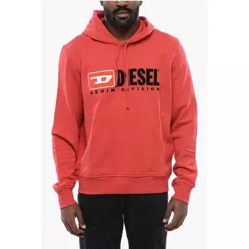 Толстовка S-GINN-HOOD-DIV с вышитым логотипом, однотонная Diesel, Red