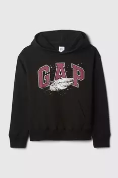 Толстовка с графическим логотипом и свободным кроем (4 13 лет) Gap, черный