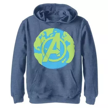 Толстовка с графическим логотипом Marvel A Whole World Earth Avengers для мальчиков 8–20 лет Marvel