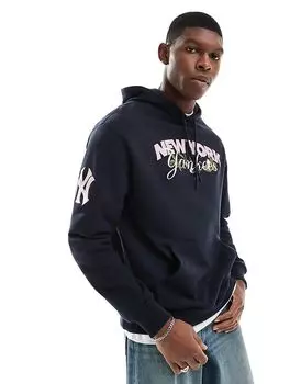 Толстовка с графическим принтом NY Yankees в темно-синем цвете New Era