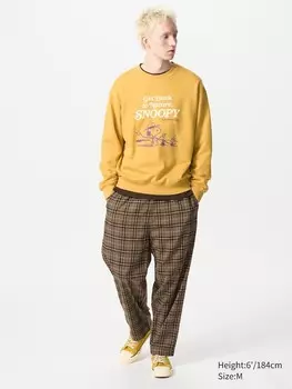 Толстовка с графическим принтом Peanuts Uniqlo, цвет 46 желтый