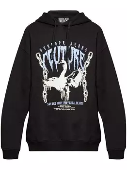 Толстовка с графическим принтом Versace Jeans Couture, черный