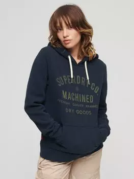 Толстовка с графическим рисунком Archive Script Superdry, затмение темно-синий