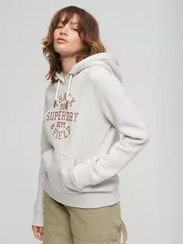 Толстовка с графическим рисунком College Superdry, ледниковый серый мергель