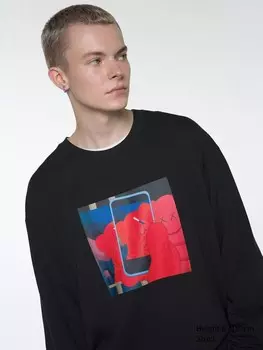 Толстовка с графическим рисунком kaws + warhol ut Uniqlo, цвет 09 черный
