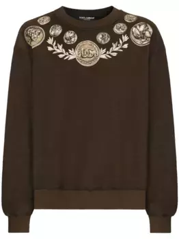 Толстовка с графичным принтом DOLCE & GABBANA, коричневый