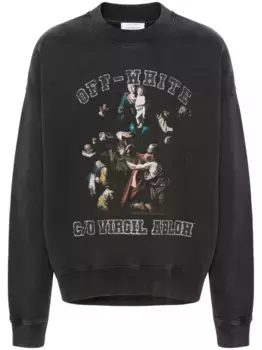Толстовка с графичным принтом OFF-WHITE, черный
