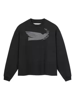 Толстовка с графичным принтом ROUGH., черный