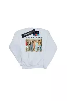 Толстовка с групповым фото «Лестница» Friends, белый