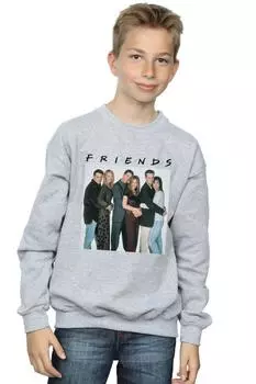 Толстовка с групповым фото «Объятия» Friends, серый