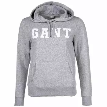 Толстовка с худи обычного размера с графическим рисунком Gant, серый