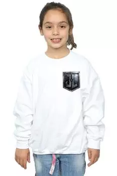 Толстовка с искусственным карманом из фильма «Лига справедливости» DC Comics, белый