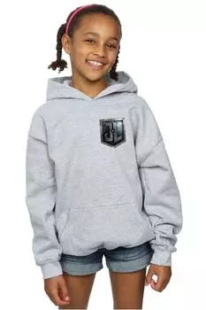 Толстовка с искусственным карманом «Лига справедливости» из фильма «Щит» DC Comics, серый