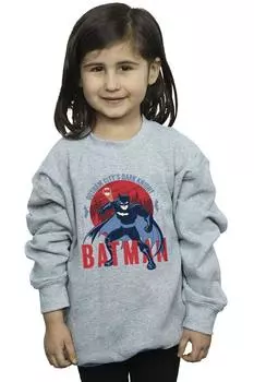 Толстовка с изображением Бэтмена и Готэм-сити DC Comics, серый