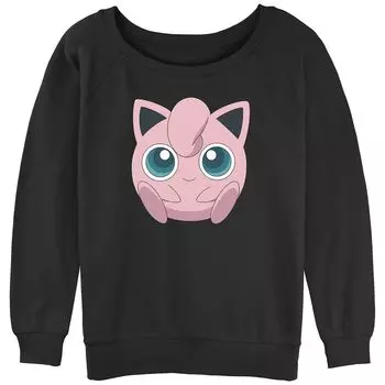 Толстовка с изображением большого лица Pokmon Jigglypuff для юниоров Licensed Character, черный