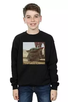 Толстовка с изображением детской сцены «Мандалорец» Star Wars, черный