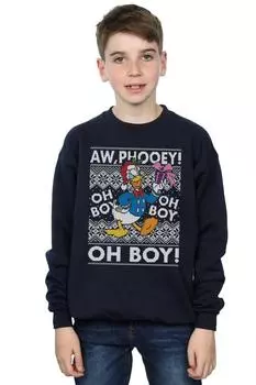 Толстовка с изображением Дональда Дака «Рождественская ярмарка-Айл» Disney, темно-синий