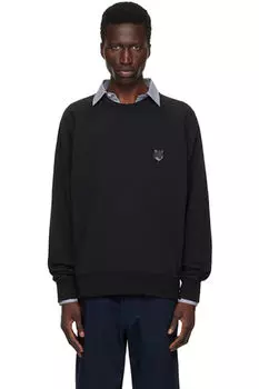 Толстовка с изображением головы лисы черного цвета Maison Kitsun