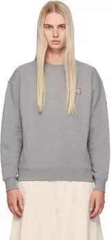 Толстовка с изображением головы лисы серого цвета Maison Kitsune, Medium grey