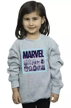Толстовка с изображением комиксов и глюков Marvel, серый